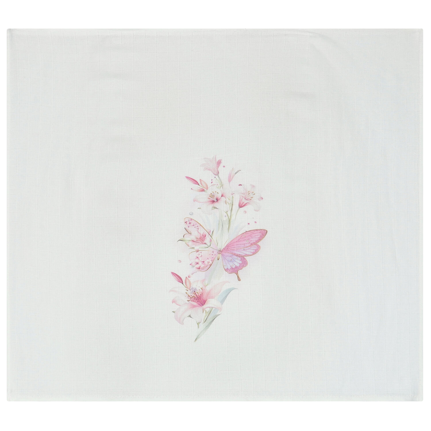 Baby Girls White & Pink Muslin Swaddles (3-Pack), 1, hi-res image number null